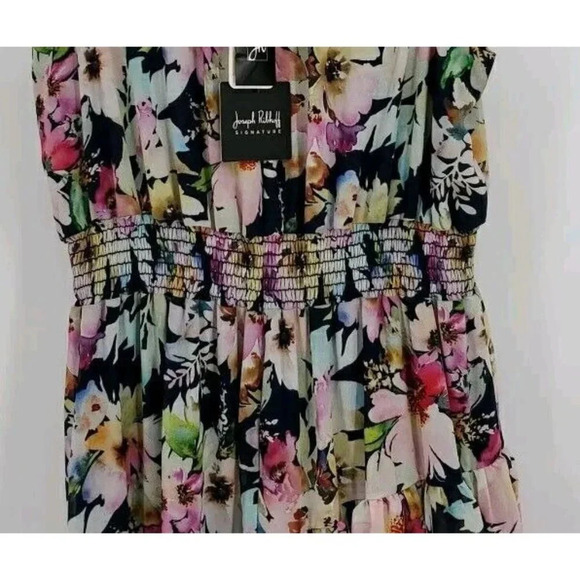 Joseph Ribkoff Sz 16 Midnight Blue-Multi Floral Halter Dress Style 221334 Easter - Picture 10 of 15